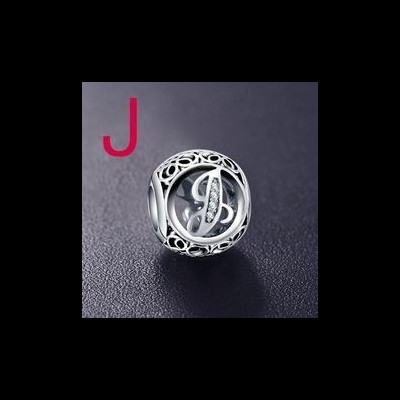 Conta de prata 925 compatível com pandora (letra J)