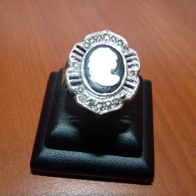 Anel de prata 925 camafeus