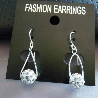 Brincos prata 925 c/ cristais preciosa Brancos