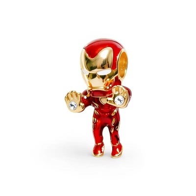 Conta banhada a prata 925 (Homem de ferro)