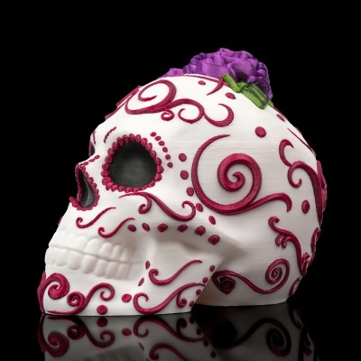 Caveira Decorativa com Flores