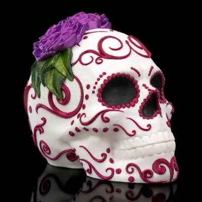 Caveira Decorativa com Flores