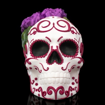 Caveira Decorativa com Flores