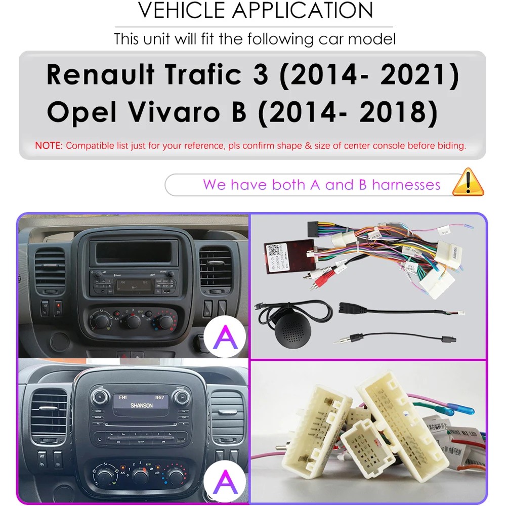 Autoradio Android 9" Pour Renault Trafic / Opel Vivaro B - 4Go+128Go, CarPlay & Android Auto Sans Fil, GPS, Caméra De Recul
