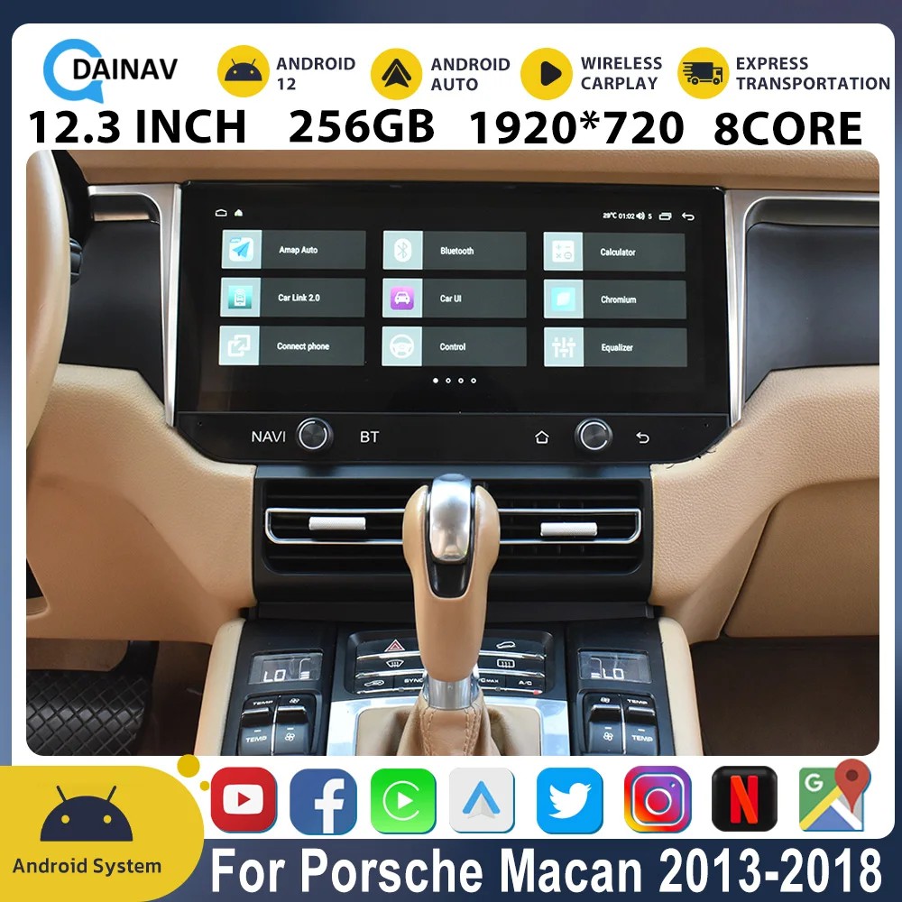 Adaptateur CarPlay/Android Auto Sans Fil Pour Porsche Macan - Plug & Play, Connexion Bluetooth Rapide, Commande Vocale