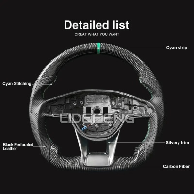 Volante CLA 180 GLC GLA GLE W211 W212 W213 W203 W204 W205 2013 2014 2015 2016 2017 2018 Fibra de Carbono  Mercedes Benz