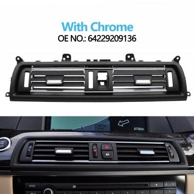Console frontal completo chrome ac condicionador de ar central ventilação grille para bmw série 5 f10 f11 f18 520i 523i 525i 528i 535i