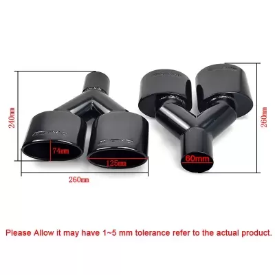 Ponteiras de Escape Dupla para Mercedes Benz W204c-class saídas, amg, 1 par aço inoxidável Acabamento Preto   Qualidade.