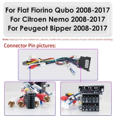 Radio Fiat Fiorino, Citroen Nemo, Peugeot Bipper, GPS Carplay, 4G RDS, 7 ", 7862 AI, 2Din