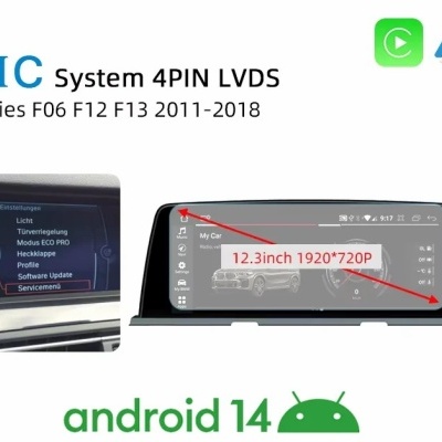 Radio BMW Série 6 F06 F12 F13 2011-2018 Navegação GPS Sem Fio Carplay RDS WIFI 4G QLED