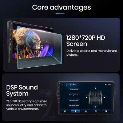 Radio Toyota Auris E150, 2006-2012 Navegação GPS Sem Fio Carplay RDS WIFI 4G QLED