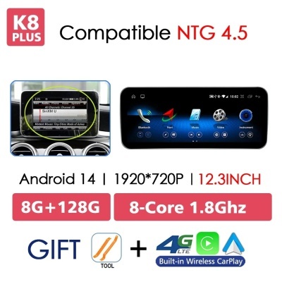 Radio Mercedes Benz Classe B W246 2011-2019 Navegação GPS Sem Fio Carplay RDS WIFI 4G QLED