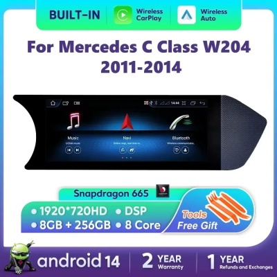 Radio Mercedes Benz Classe  classe c w204 Multimídia Navegação GPS Sem Fio Carplay RDS WIFI 4G QLED