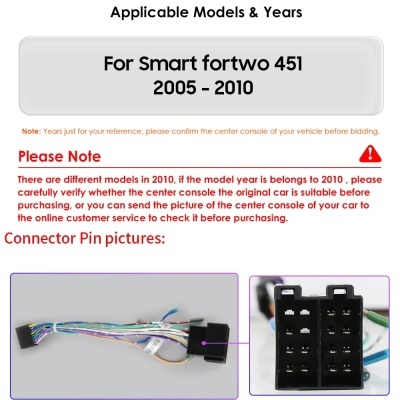 Radio Smart Fortwo  2006-2010, QLED Navegação GPS, Carplay, Auto 4G RDS, 2Din, 7862 Novidade 2024