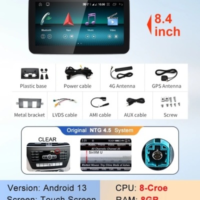 Radio Mercedes Benz M Class W166 ML250 ML350 GL, 2022 Multimídia Navegação GPS Sem Fio Carplay RDS WIFI 4G QLED 9.33in, 8.4in