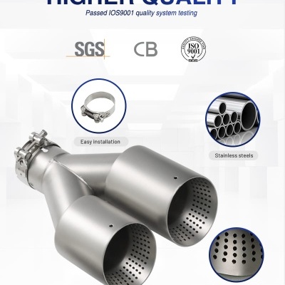 Ponteiras Escape Dupla Saida FULL INOX. Acabamento Efeito Mate Ponteiras Escape Dupla Saida FULL INOX. Acabamento Efeito Mate