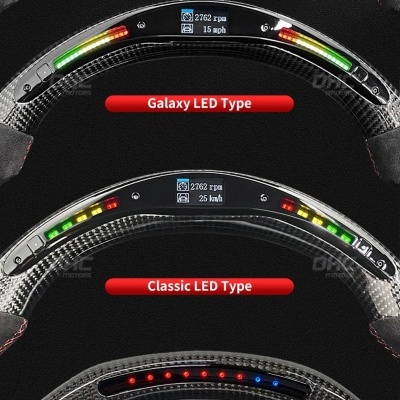 Volante  VW Golf  MK5 GTI GLI R Fibra Carbono  Linha Led Pro