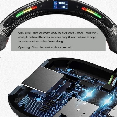 Volante  VW Golf  MK5 GTI GLI R Fibra Carbono  Linha Led Pro