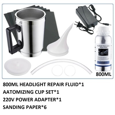 Kit de restauração do farol do carro, Polímero líquido, Polonês do farol do carro, Ferramenta de restauração Kit de restauração do farol do carro, Polímero líquido, Polonês do farol do carro, Ferramenta de restauração