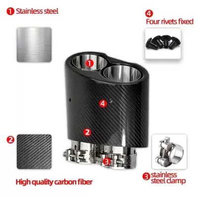 Tubos de Escape Audi  rs6 rs5 rs4 Fibra de Carbono, estilo ak, com dois tubos QUALIDADE!!