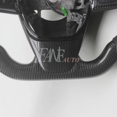 Volante  Honda Civic, 10TH, 2016-2021 de fibra de carbono com couro