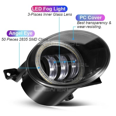 Farois Nevoeiro LED  Angel Eye Volkswagen,VW Golf, Jetta 6, Tiguan 5N, Touran Beetle, EOS, Caddy