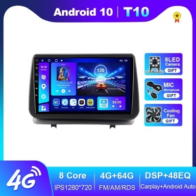 Radio Renault Clio 3, Navegação GPS, Auto Carplay, Estéreo, Android 10, Leitor de DVD, 4G WiFi, Clio 3 2005-2014 Radio Renault Clio 3, Navegação GPS, Auto Carplay, Estéreo, Android 10, Leitor de DVD, 4G WiFi, Clio 3 2005-2014