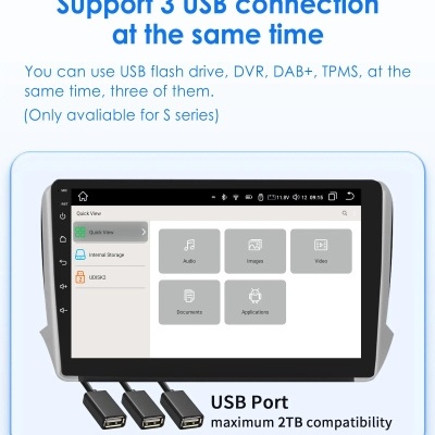 Radio Peugeot 2008 208 2014-2018 8g 128G QLED Novidade 2024