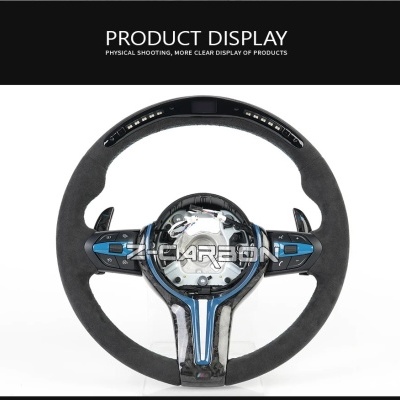 Volante  BMW f20 f22 f30 f35 f32 f01 f02 f10 f18 m2 m3 m4 m5 Fibra de Carbono Com Mostrador modelo atualização 2024