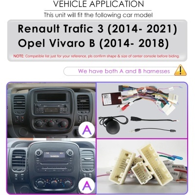 Radio Renault Trafic 3 2014 Opel Vivaro B, Android 13 QLED Screen,  4G Topo de Gama Radio Renault Trafic 3 2014 Opel Vivaro B, Android 13 QLED Screen,  4G Topo de Gama