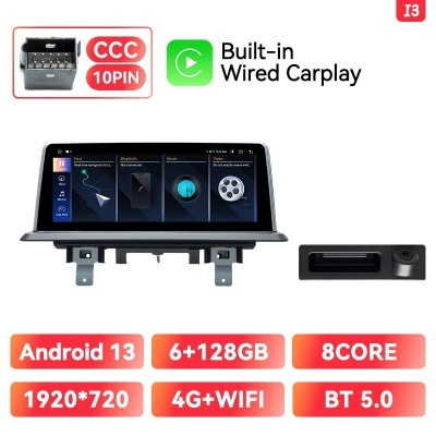 Radio  BMW  Série 1 E87, E81, E82, E88, CCC, CIC Multimídia , Android 12 Carplay, 6GB, 128GB, , Auto Rádio, Navegação GPS, Tela IPS