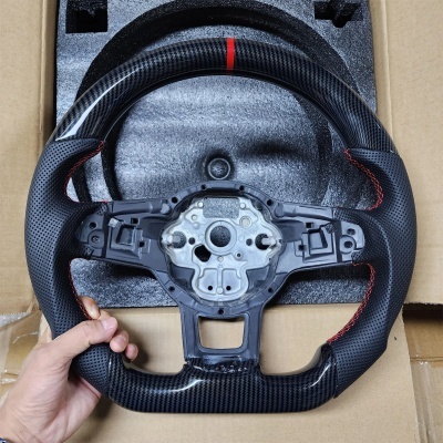 Volante vw golf 7 gti golf r mk7 vw polo gti scirocco 2015 2016 de Fibra Carbono para Volkswagen