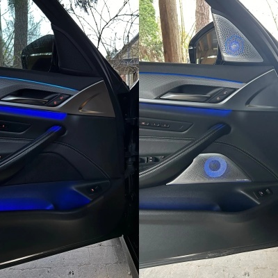 Tweeters Midrange BMW G30, G31,  Série 5Capa LED para Porta  , Qualidade de Som Sem Perdas BO Audio ,Frente luminosa NOVIDADE