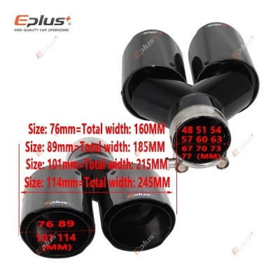 Ponteira Dupla Saida EPLUS INOX acabamento Carbono 