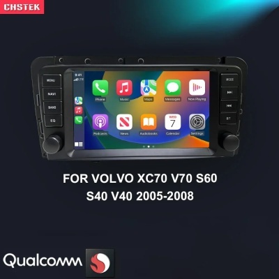 RadioVolvo XC70 V70 S60 S40 V40 2005-2009 Carplay, Navegação, WiFi, 4G, Android 13, Qled Topo de Gama