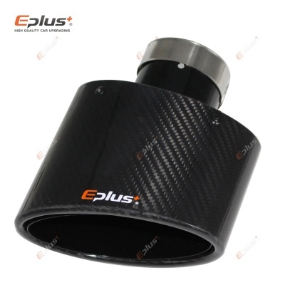 Ponteira OVAL Saida EPLUS Inox Acabamento Carbono Cor Preto