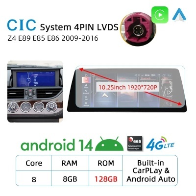 Radio BMW Z4 E89 E85 E86 2009-2016,   Navegação GPS Sem Fio Carplay RDS WIFI 4G QLED