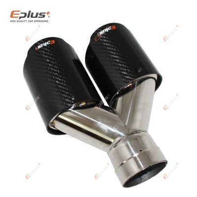 Ponteira Dupla Saida EPLUS INOX acabamento Carbono 