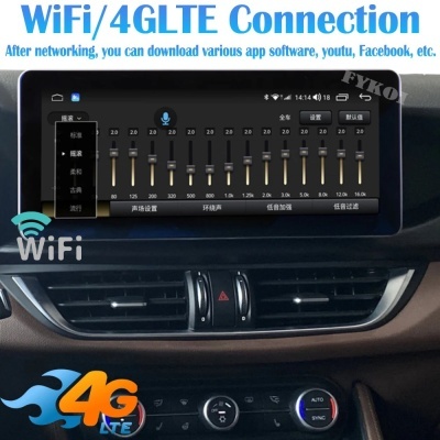 Radio Alfa Romeo Giulia Stelvio 2016-2021 Navegação GPS Sem Fio Carplay RDS WIFI 4G QLED