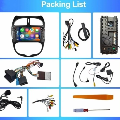 Radio Peugeot 206, 206CC, 206SW, 2000-2008 Multimídia Navegação GPS Sem Fio Carplay RDS WIFI 4G QLED