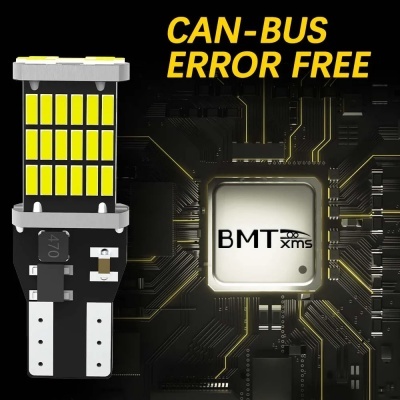 lâmpada LED BMTxms- "Marcha Trás"BMW, Com Anulador Erro Canbus,  KIT 2 Unidades, T15, W16W, WY16W, 901, 904, 906, 912, 920, 921