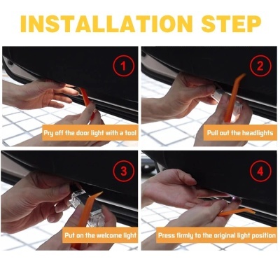 Iluminação Porta  Boas Vindas Portas Opel Insignia, 2009-2018, 2010, 2011, 2013, 2pcs