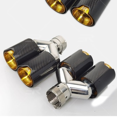 Ponteiras Escape Dupla Saida FULL INOX. Acabamento Efeito Carbono GOLD Dourado Novidade!! Ponteiras Escape Dupla Saida FULL INOX. Acabamento Efeito Carbono GOLD Dourado Novidade!!