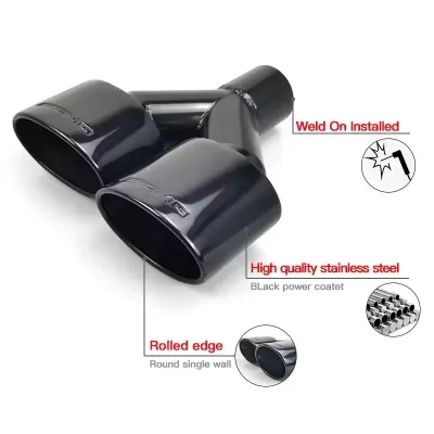 Ponteiras de Escape Dupla para Mercedes Benz W204c-class saídas, amg, 1 par aço inoxidável Acabamento Preto   Qualidade.