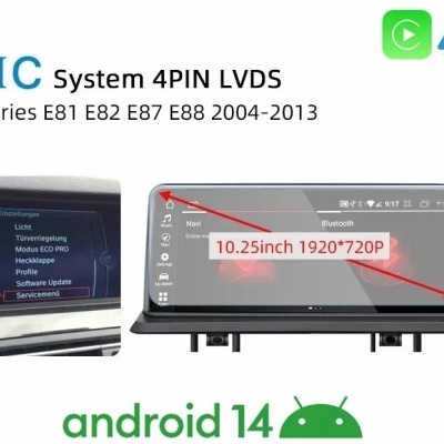 Radio BMW Série 1 E81 E82 E87 E88 2004-2013 Navegação GPS Sem Fio Carplay RDS WIFI 4G QLED