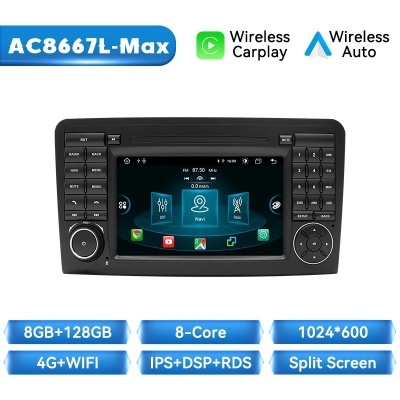 Radio Mercedes Benz ML 320, 350, W164(2005-2012) andróid 12, RDS, GL DSP, 128G NOVO Modelo!