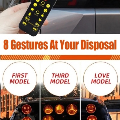Carro Finger Expression Light, Controle remoto, Iluminação LED, Gesto Light, Road Race, Gesto Médio Dedo