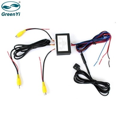 controle inteligente dois canais interruptor de vídeo da câmera do carro (vídeo do carro interruptor automático) conectar frente ou lado/câmeras traseiras