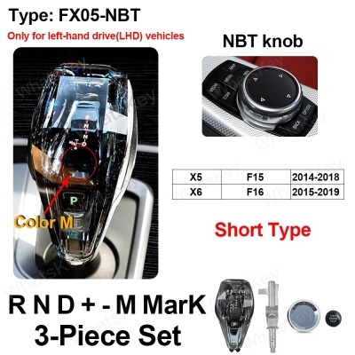 Manete Cristal engrenagem Shift botão curto Rod  para BMW G30 G32 G01 G08 G11 G12 i8 F01 F10 F20 F30 F32 F25 F26 F15 F16 X5 X6