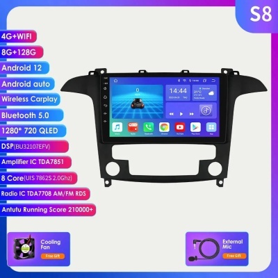 Radio Ford S Max, S-MAX, 2007-2015Android 13, 4G LTE, AI, 2Din, Gama Premium!